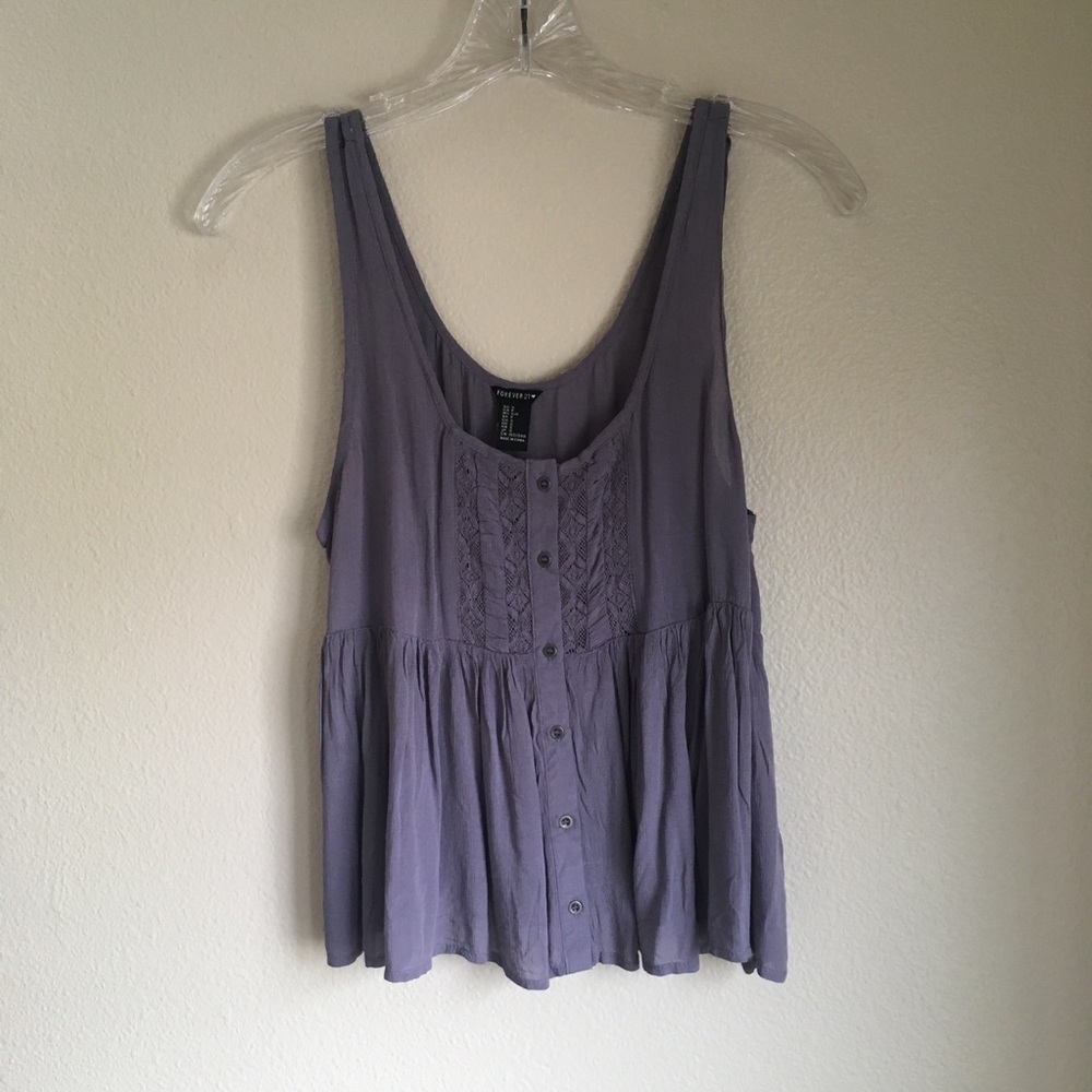 Purple Peplum Tank Top